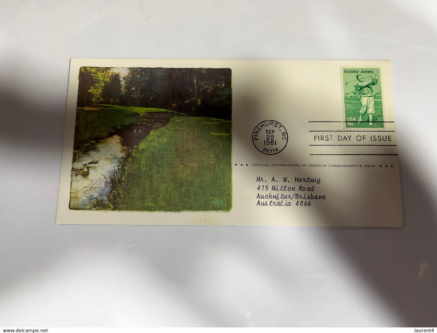 (1 M 47) USA FDC Covers (with Insert) - Booby Jones  [golf] (1 Cover) 1981 - 1981-1990