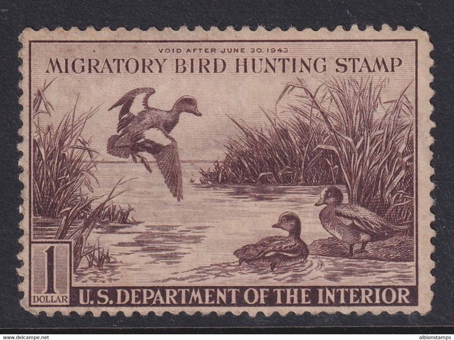USA, Scott RW9, Used (toned) - Duck Stamps