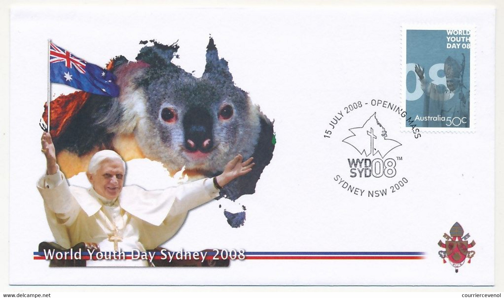 AUSTRALIE - 6 Enveloppes Illustrées Pape Benoit XVI - Journées Mondiales De La Jeunesse - SYDNEY 15 Au 20 Juillet 2000 - Poststempel