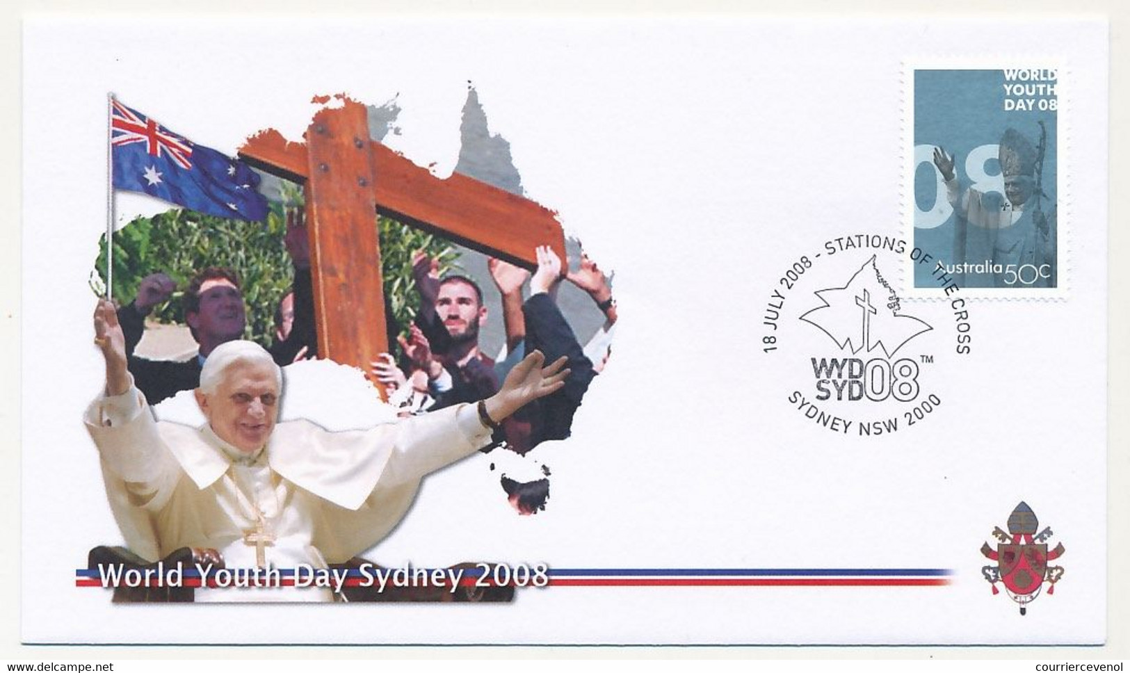 AUSTRALIE - 6 Enveloppes Illustrées Pape Benoit XVI - Journées Mondiales De La Jeunesse - SYDNEY 15 Au 20 Juillet 2000 - Marcofilia