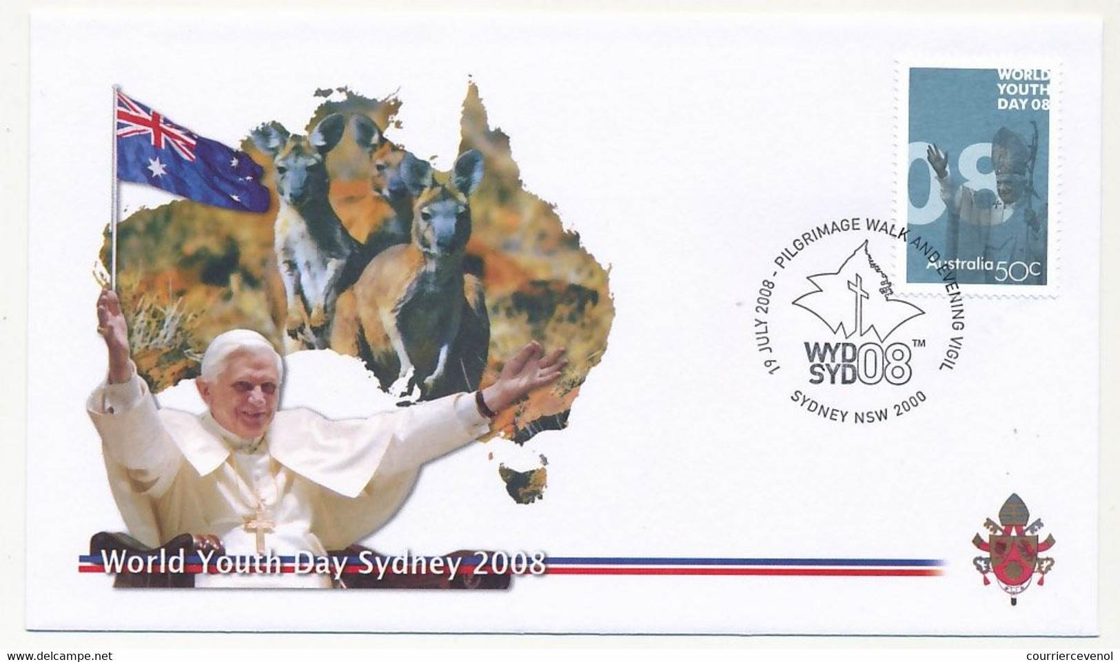 AUSTRALIE - 6 Enveloppes Illustrées Pape Benoit XVI - Journées Mondiales De La Jeunesse - SYDNEY 15 Au 20 Juillet 2000 - Bolli E Annullamenti