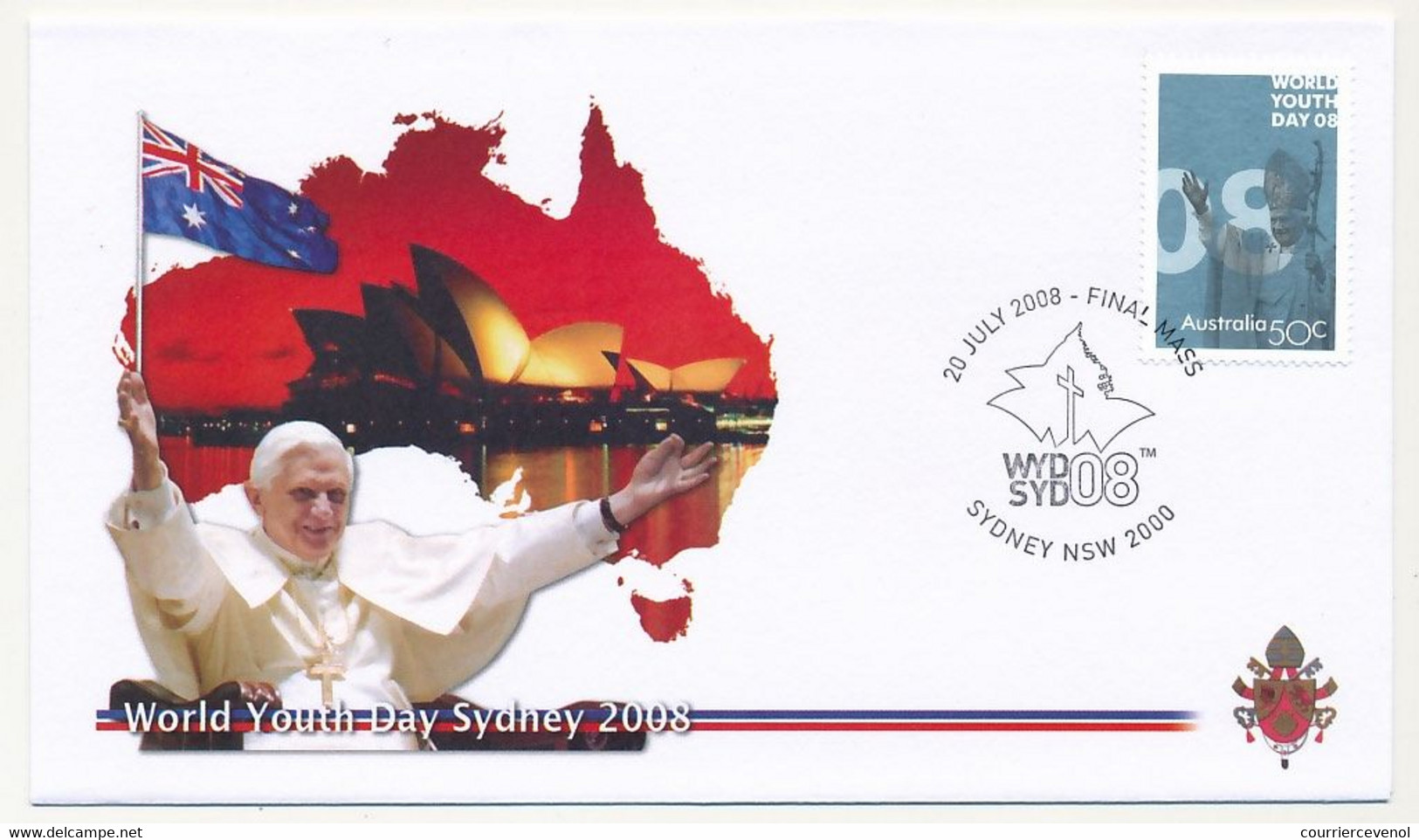 AUSTRALIE - 6 Enveloppes Illustrées Pape Benoit XVI - Journées Mondiales De La Jeunesse - SYDNEY 15 Au 20 Juillet 2000 - Poststempel