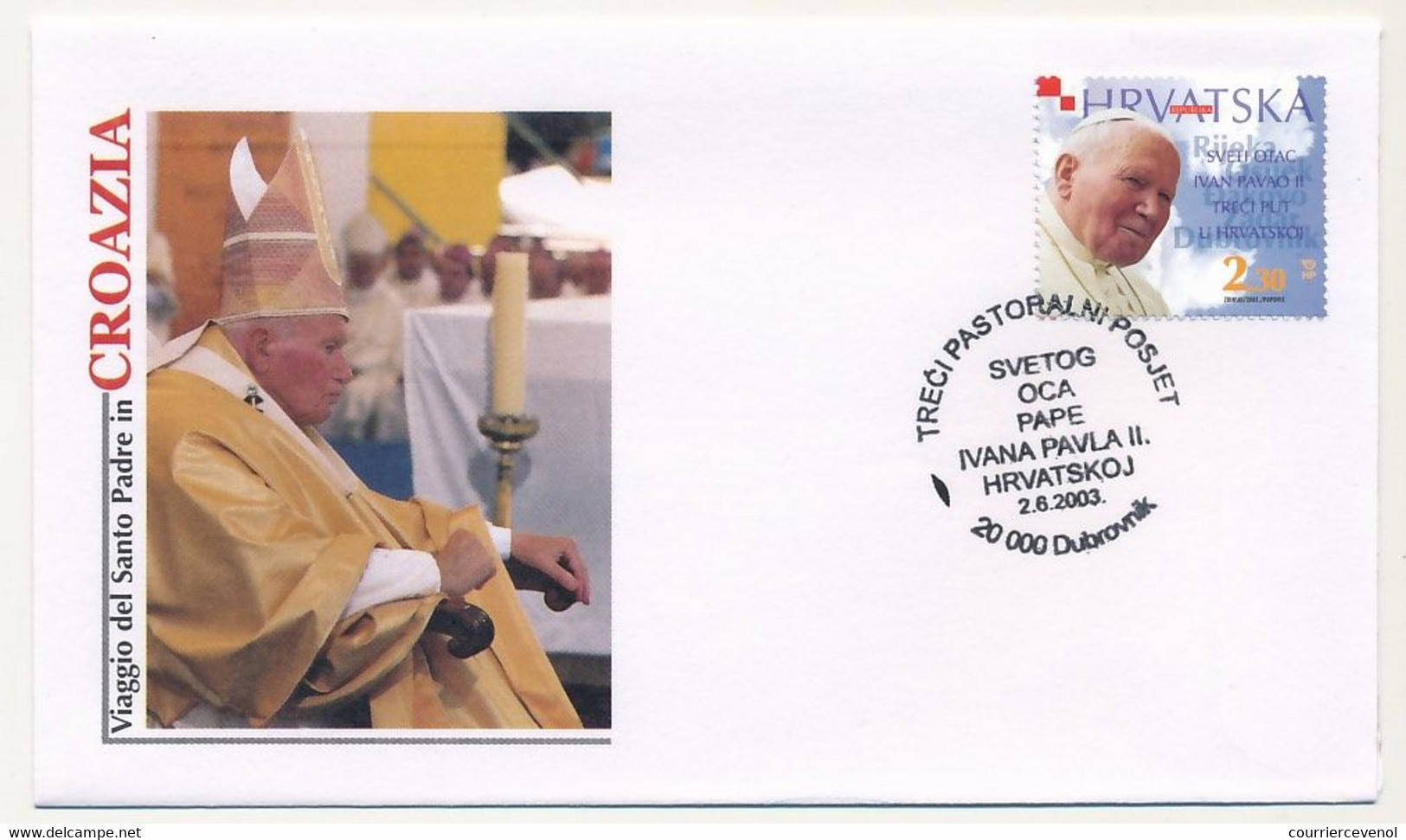 CROATIE - 12 Enveloppes Illustrées Pape Jean Paul II - Voyage En Croatie - 2003 - Croazia