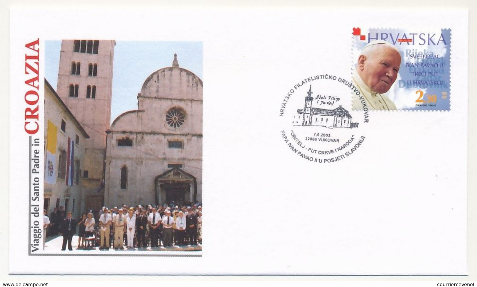 CROATIE - 12 Enveloppes Illustrées Pape Jean Paul II - Voyage En Croatie - 2003 - Croatie