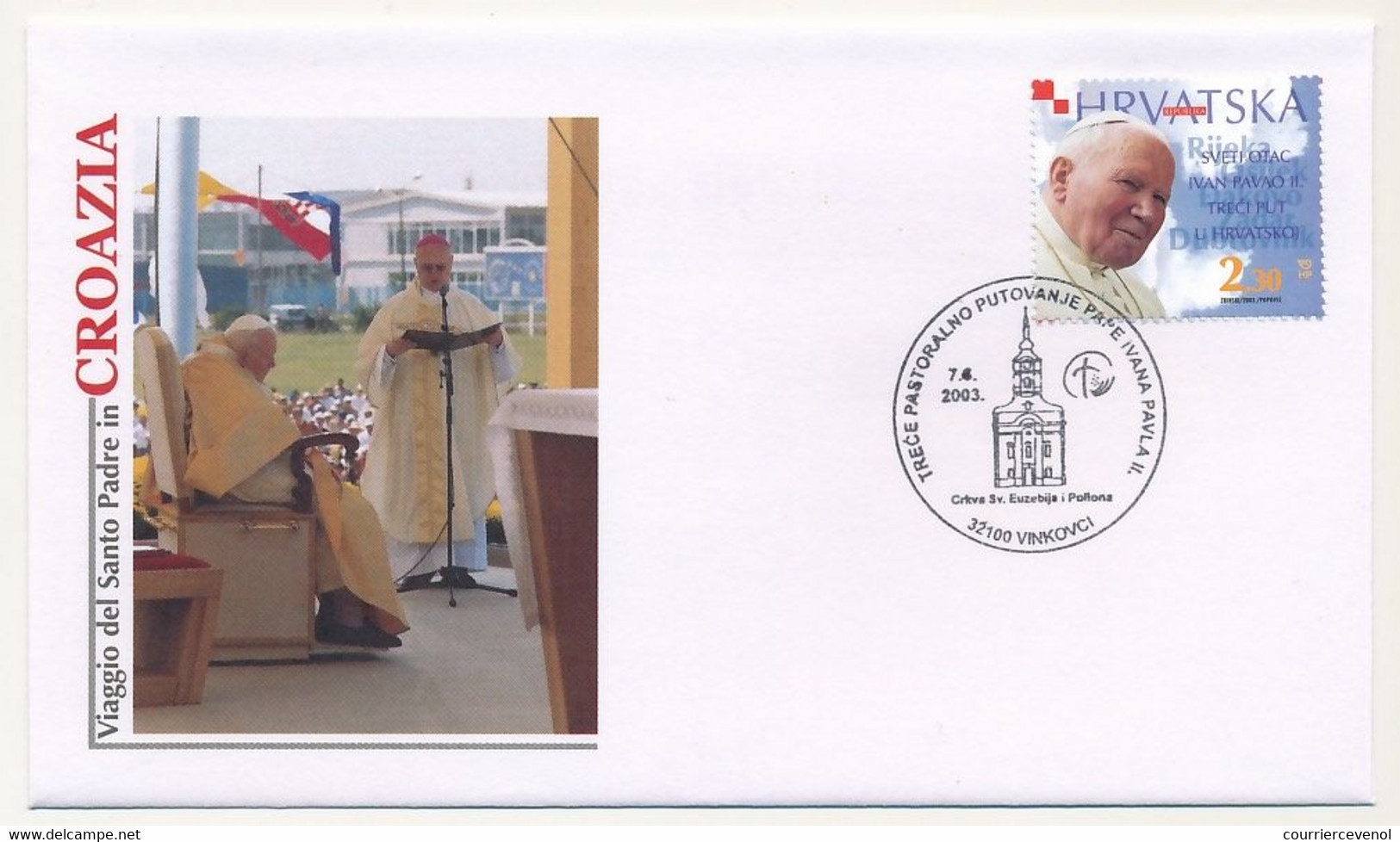 CROATIE - 12 Enveloppes Illustrées Pape Jean Paul II - Voyage En Croatie - 2003 - Croazia