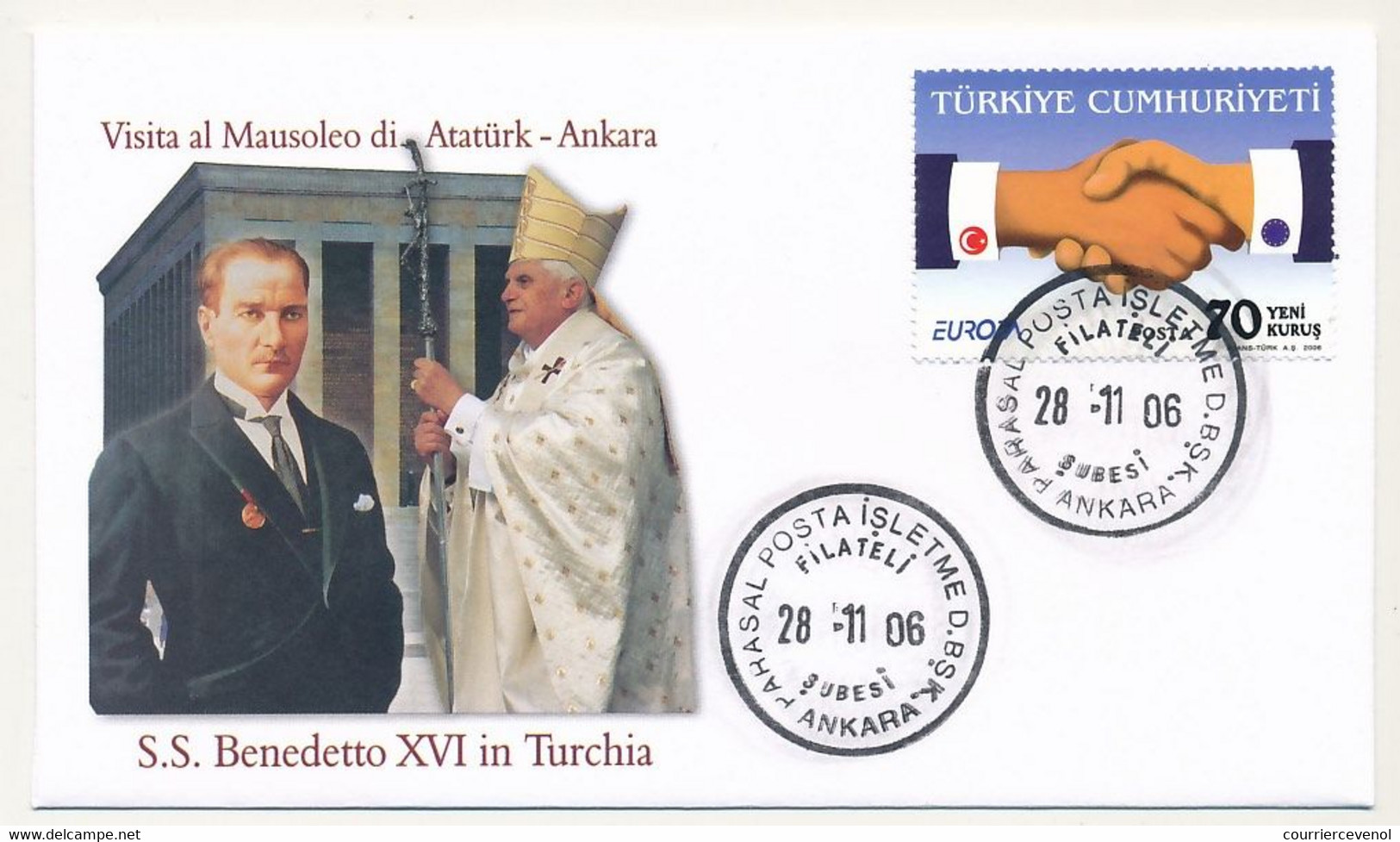 TURQUIE - 6 Enveloppes Illustrées - Voyage Du Pape Benoit XVI En Turquie - 28/11/2006 Au 1/12/2006 - Storia Postale