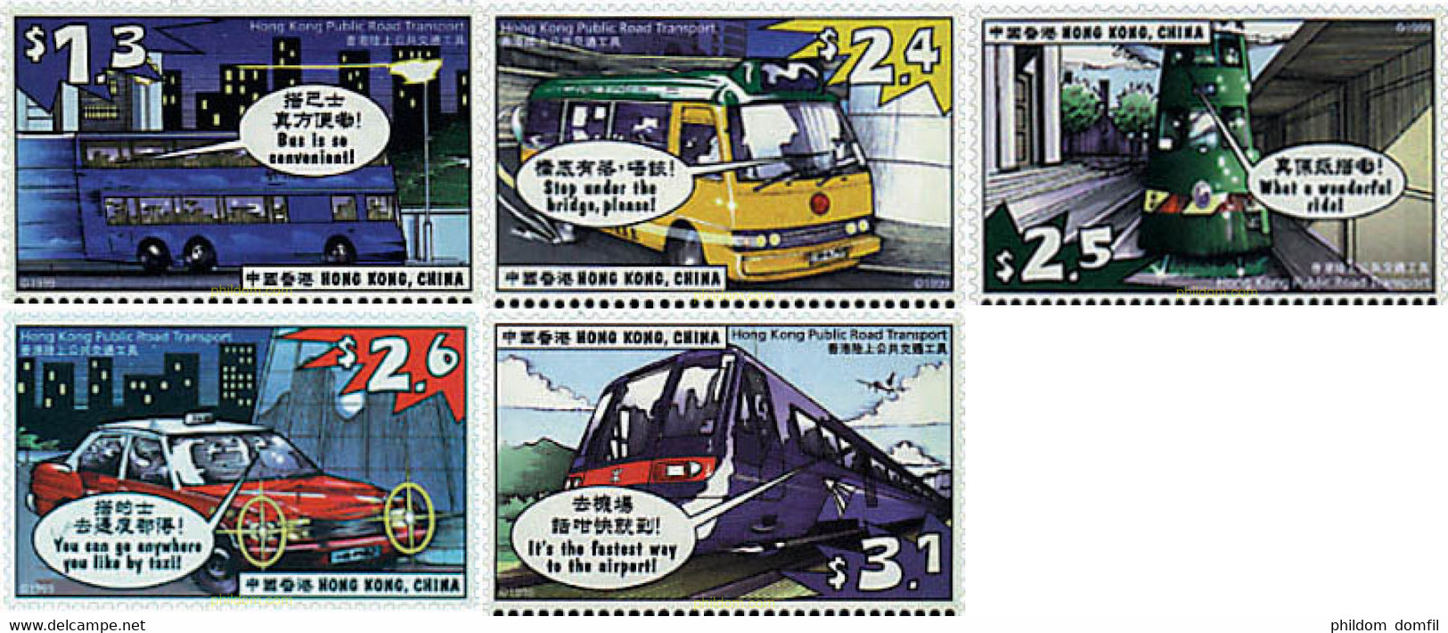 81246 MNH HONG KONG 1999 TRANSPORTES PUBLICOS - Lots & Serien