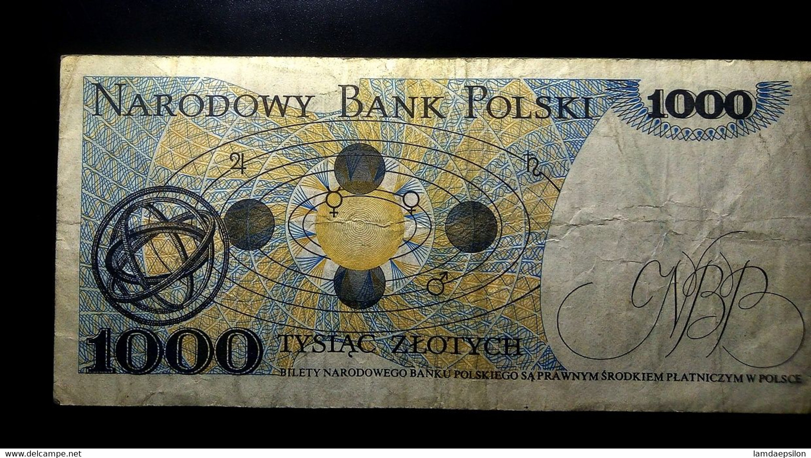 A7  POLOGNE   BILLETS DU MONDE     POLAND   BANKNOTES  1000  ZLOTYCH 1982 - Pologne