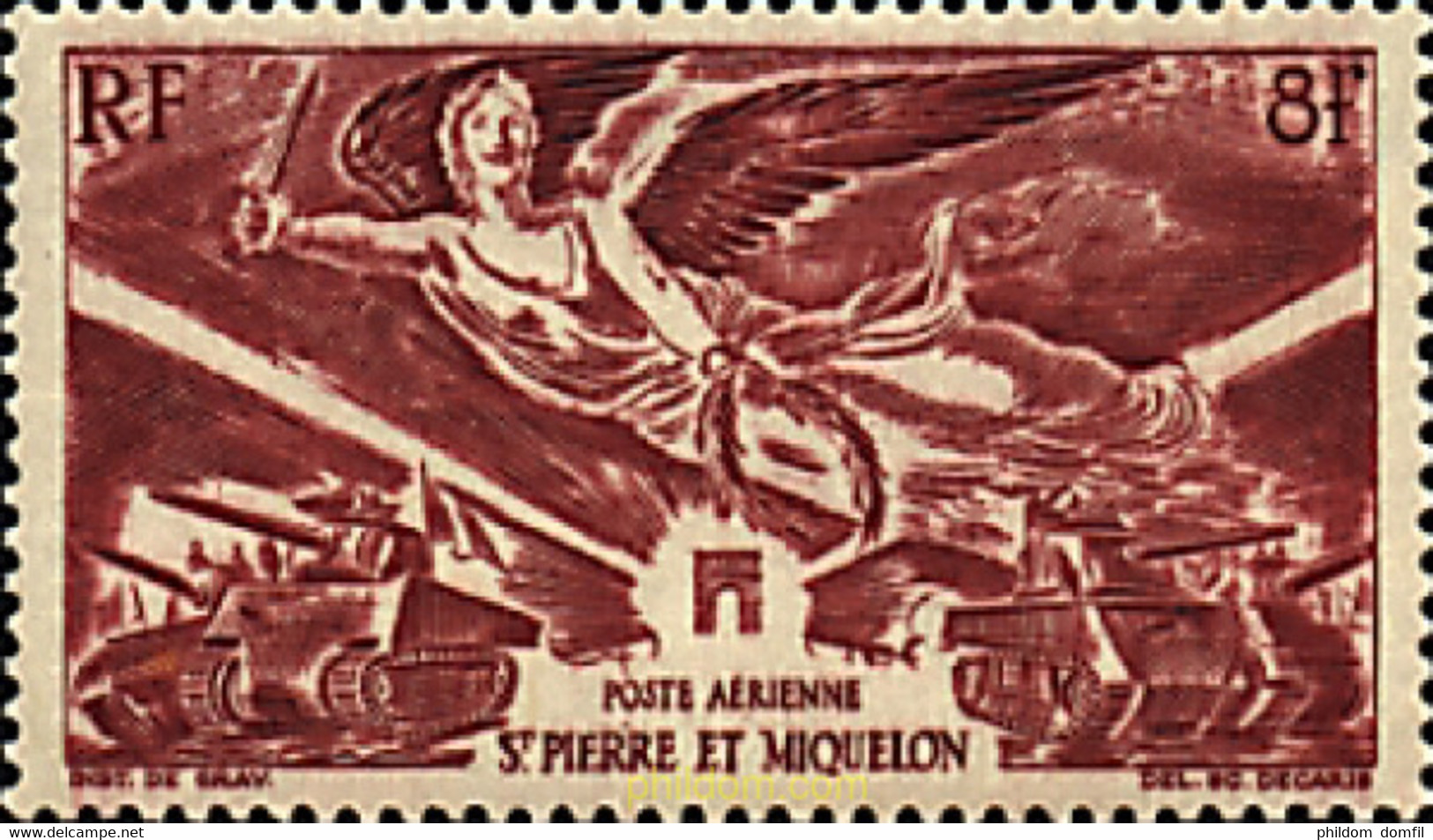 42060 MNH SAN PEDRO Y MIQUELON 1946 ANIVERSARIO DE LA VICTORIA - Oblitérés