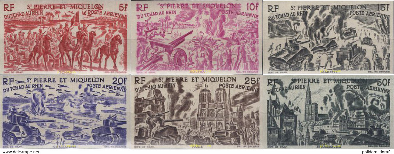 19663 MNH SAN PEDRO Y MIQUELON 1946 DEL CHAD AL RIN - Usati