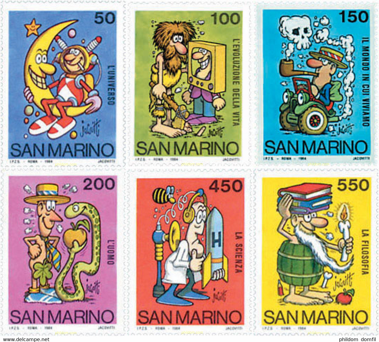 43830 MNH SAN MARINO 1984 ESCUELA Y FILATELIA - Usados