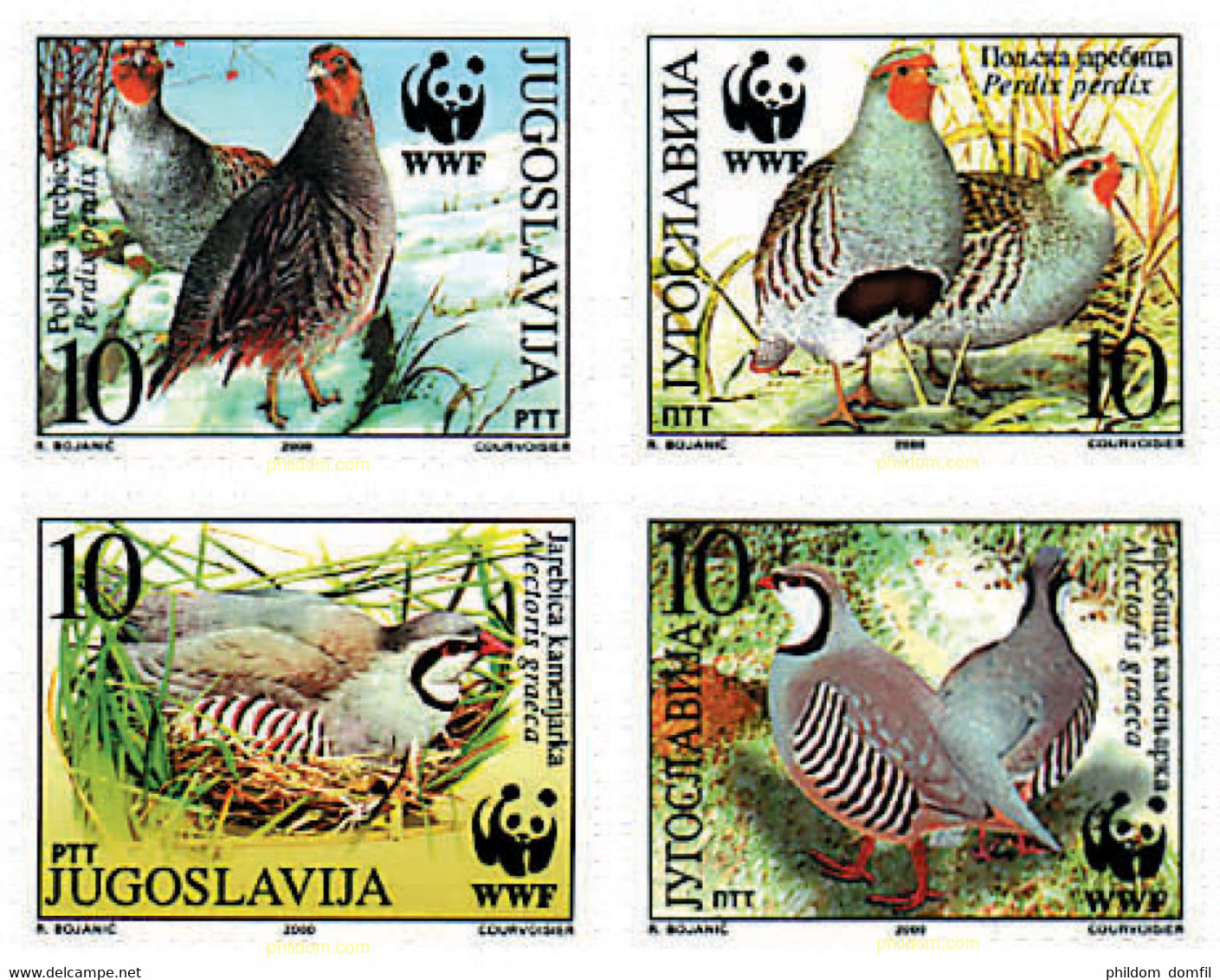 75199 MNH YUGOSLAVIA 2000 PERDIZ PARDILLA Y GRIEGA - Used Stamps