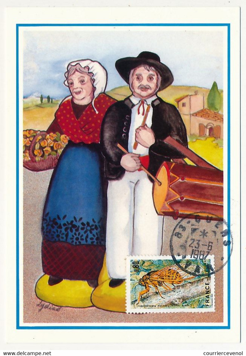 12 Cartes "Santons De Provence" - Fantaisies Philatéliques, "pseudo-Cartes Maximum" CUERS 1987 - Provence-Alpes-Côte D'Azur