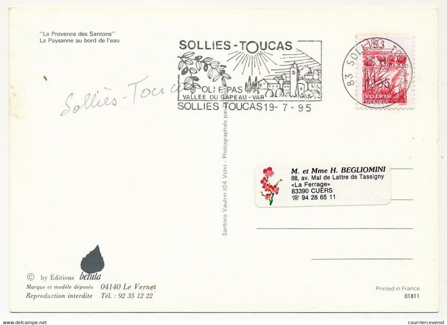 10 Cartes Modernes "La Provence des Santons" - Poissonnière, Bergère, Fromagère... etc - OMECs et Obl. concordantes 1995