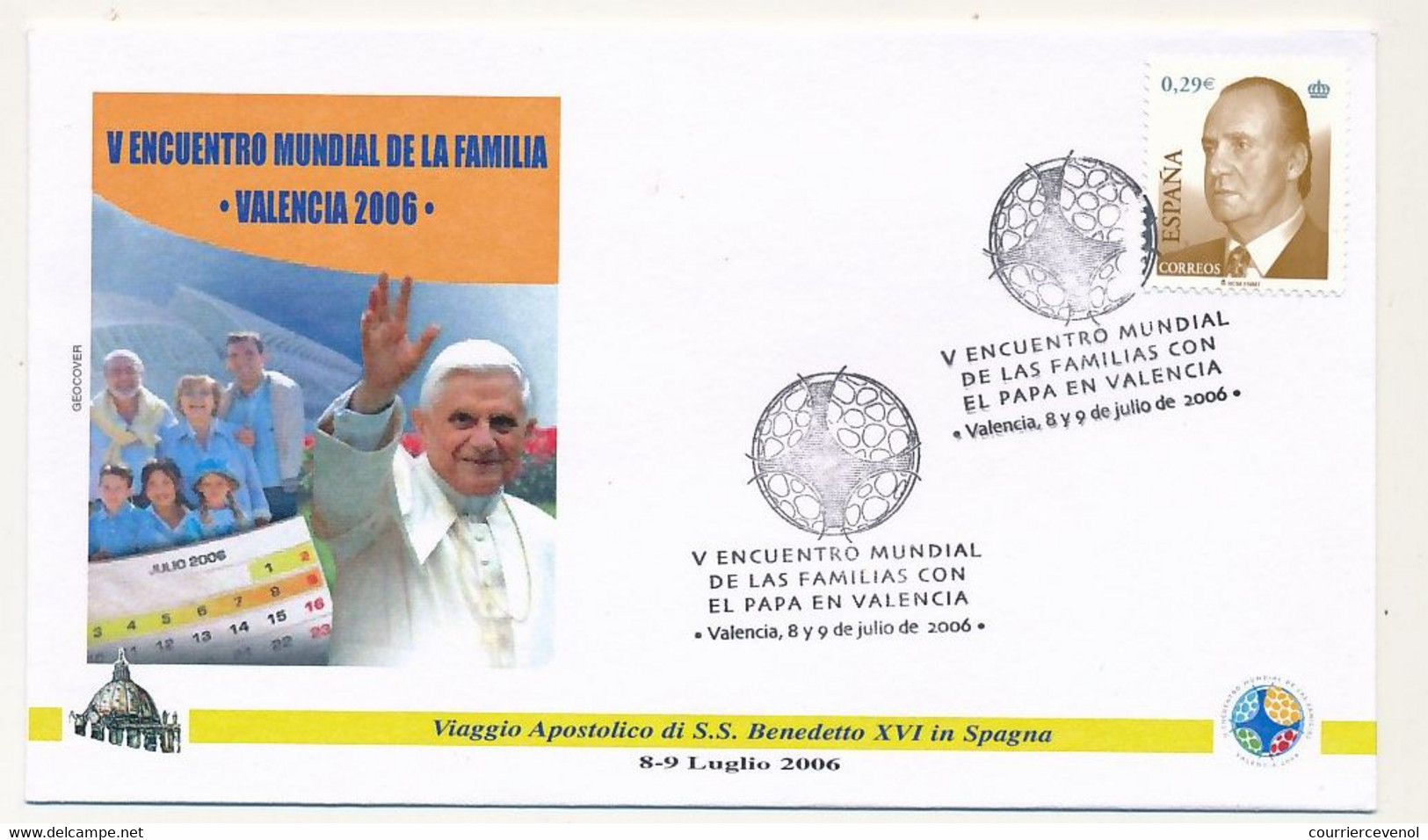 ESPAGNE - 3 Enveloppes Illustrées - Voyage Du Pape Benoit XVI En Espagne - Valencia - 8/9 Juillet 2006 - Other & Unclassified