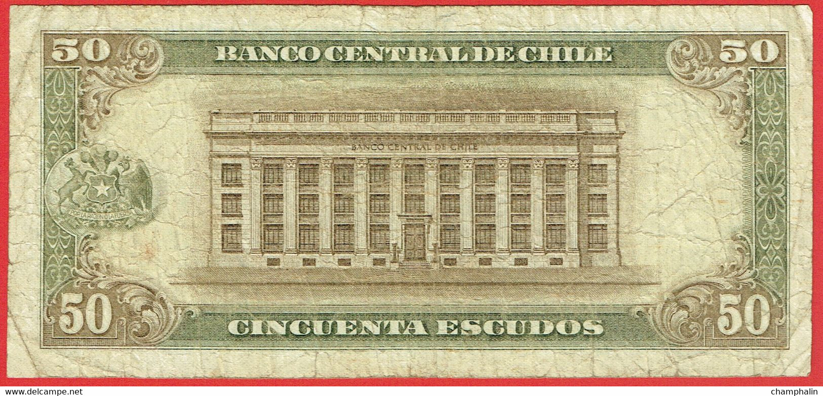 Chili - Billet De 50 Escudos - Arturo Alessandri - Non Daté - P140b - Cile