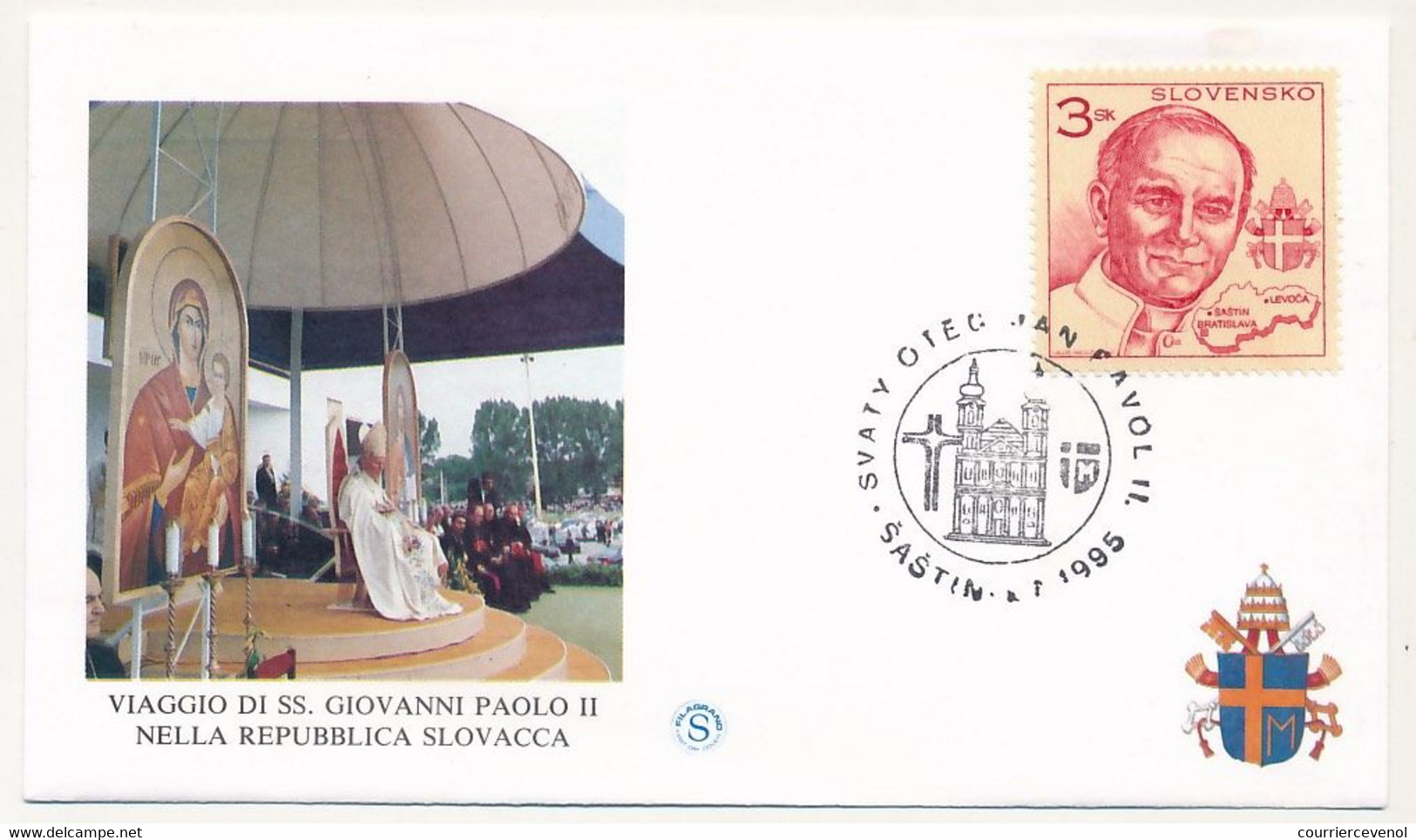 SLOVAQUIE - 9 enveloppes illustrées - Voyage du Pape Jean Paul II en Slovaquie - 1995