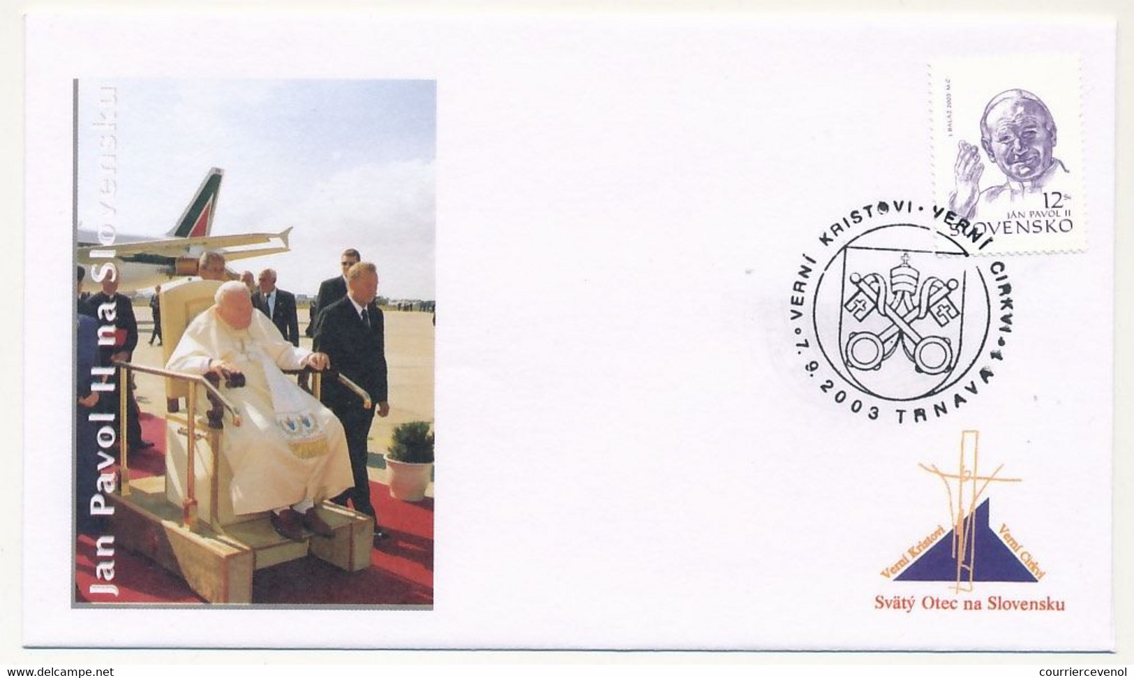 SLOVAQUIE - 6 Enveloppes Illustrées - Voyage Du Pape Jean Paul II En Slovaquie - 2003 - Storia Postale