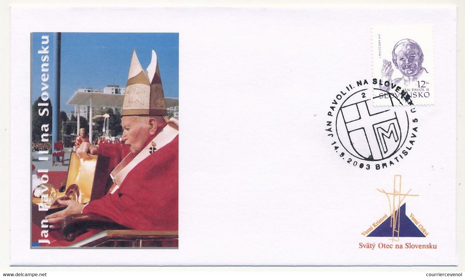 SLOVAQUIE - 6 Enveloppes Illustrées - Voyage Du Pape Jean Paul II En Slovaquie - 2003 - Storia Postale