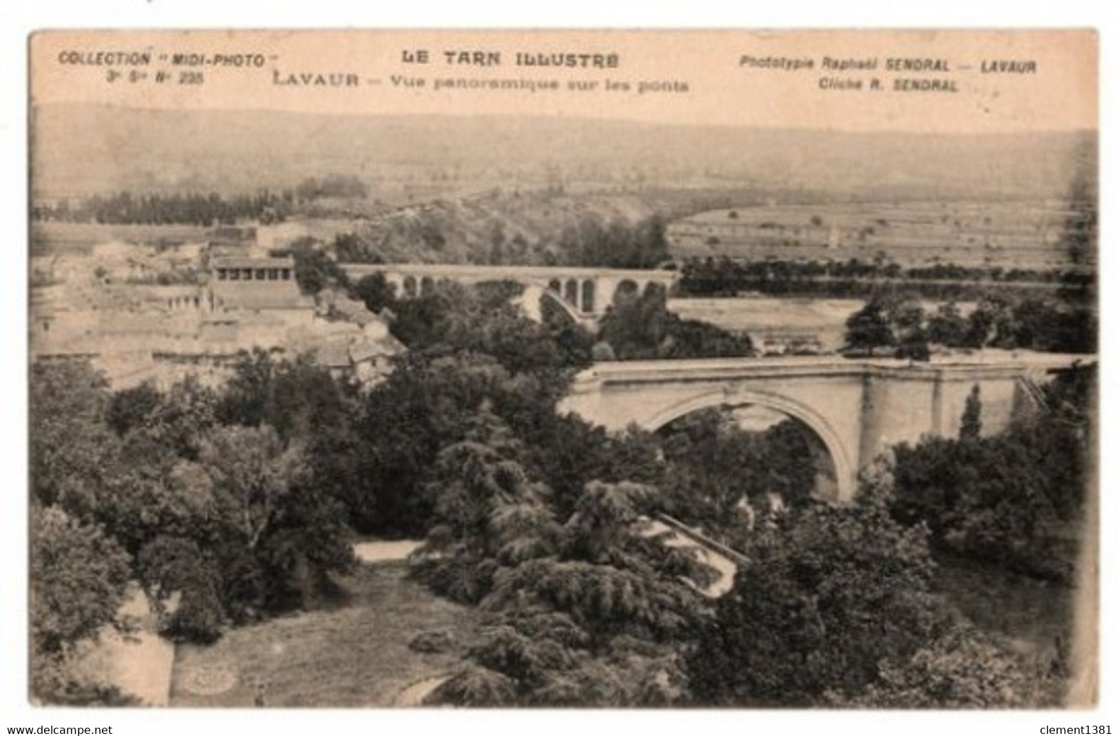Lavaur Vue Panoramique Sur Les Ponts Circulee En 1905 - Lavaur