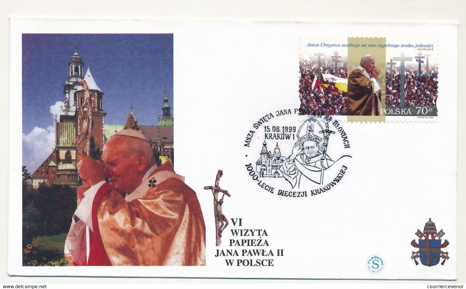 POLOGNE - 8 Enveloppes Illustrées - Voyage Du Pape Jean Paul II En Pologne - Juin 1999 - Brieven En Documenten