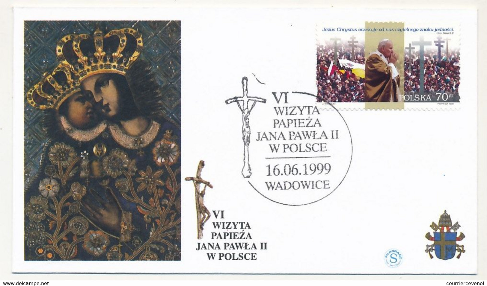 POLOGNE - 8 Enveloppes Illustrées - Voyage Du Pape Jean Paul II En Pologne - Juin 1999 - Brieven En Documenten