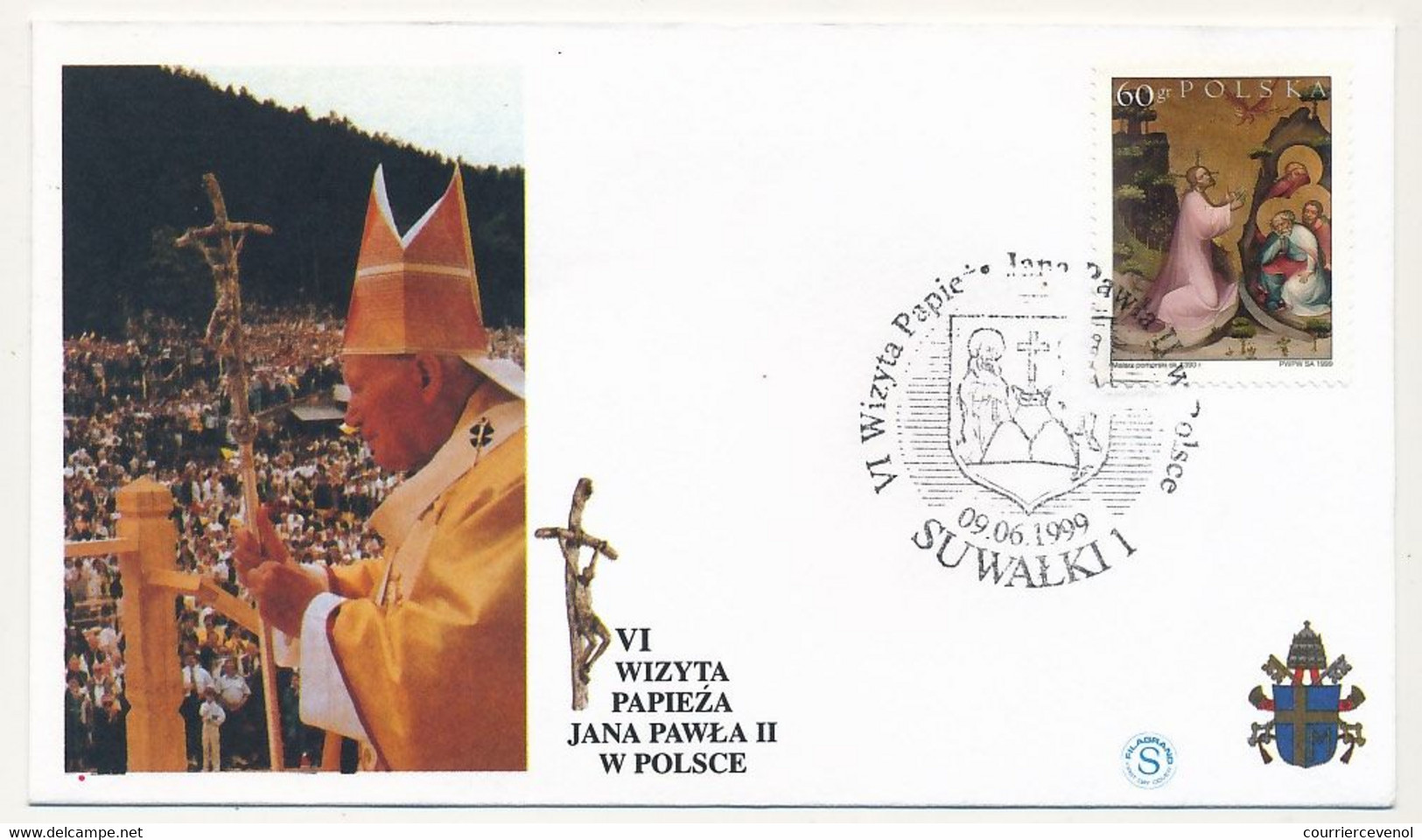 POLOGNE - 8 Enveloppes Illustrées - Voyage Du Pape Jean Paul II En Pologne - Juin 1999 - Covers & Documents