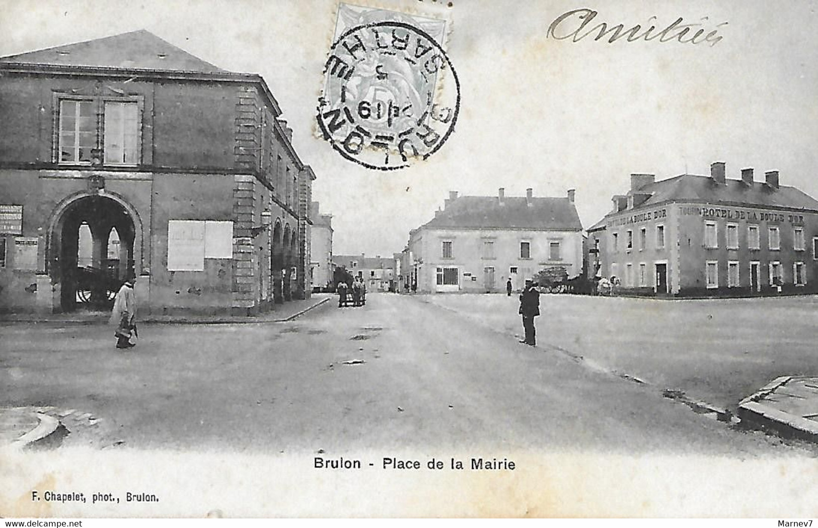 72 Sarthe - CPA - BRULON - Place De La Mairie - Automobiles LOREAL - 1905 - Brulon
