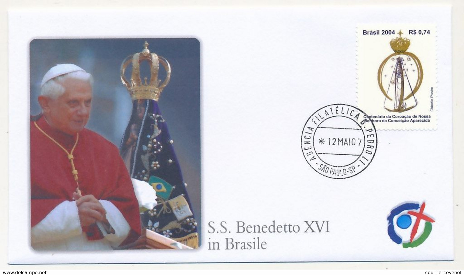BRESIL - 7 enveloppes illustrées - Voyage du Pape Benoit XVI au Brésil - 2007