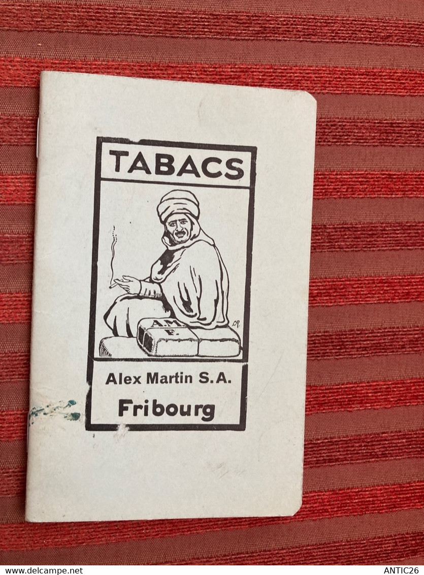 Petit Calendrier PUBLICITE TABACS ALEX MARTIN S.A. FRIBOURG  ANEE 1963 PANEAUX DE SIGNALISATION  TARIF POSTAL - Grand Format : 1961-70