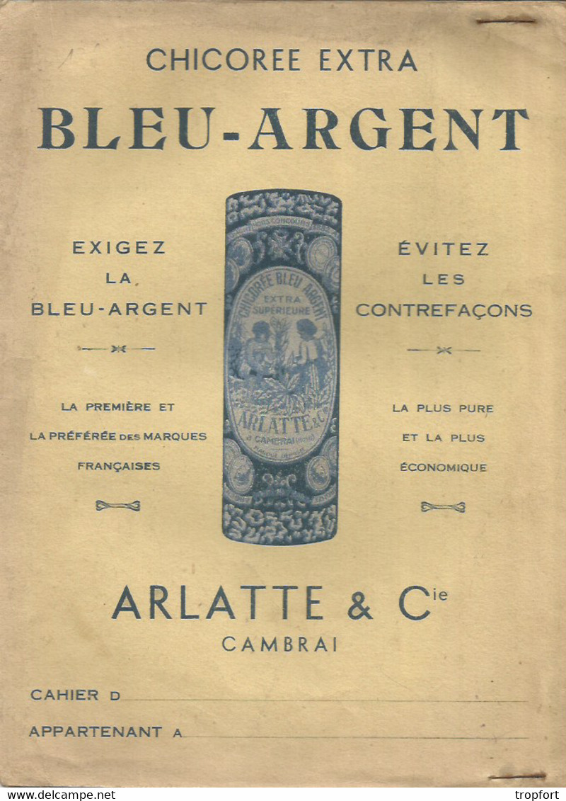 Protège Cahier Ancien BLEU-ARGENT CHICOREE EXTRA CAMBRAI  ARLATTE Et Cie - Coffee & Tea