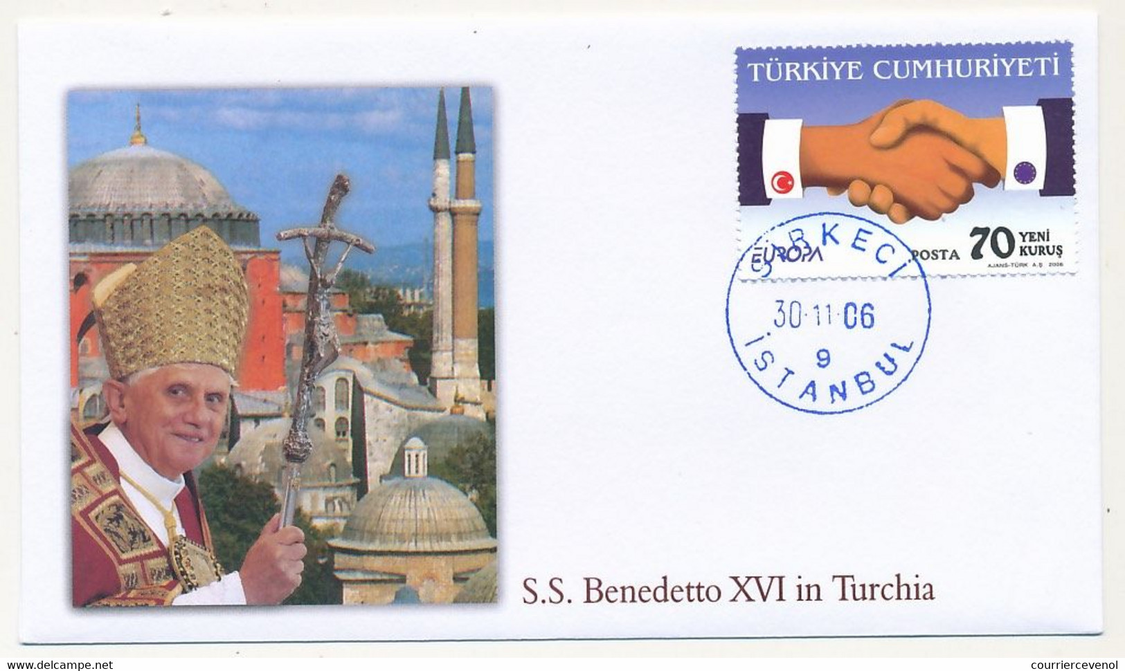 TURQUIE - 4 Enveloppes Illustrées - Voyage Du Pape Benoit XVI En Turquie - 28/11/2006 Au 1/12/2006 - Christianisme