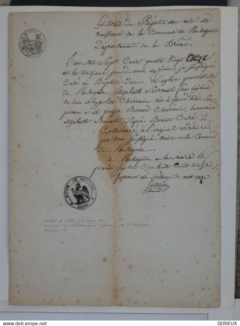 BI 6 FRANCE ACTE DE NAISSANCE  1791 RARE+ INTERESSANT - Ohne Zuordnung