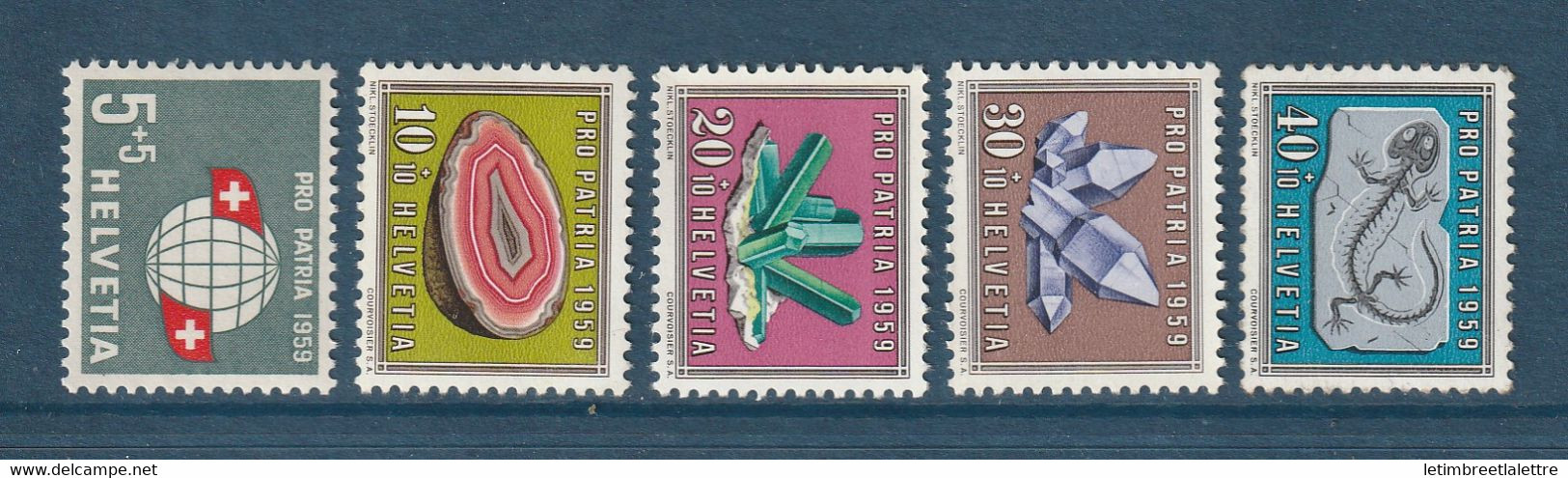 ⭐ Suisse - YT N° 625 à 629 ** - Neuf Sans Charnière - 1959 ⭐ - Unused Stamps