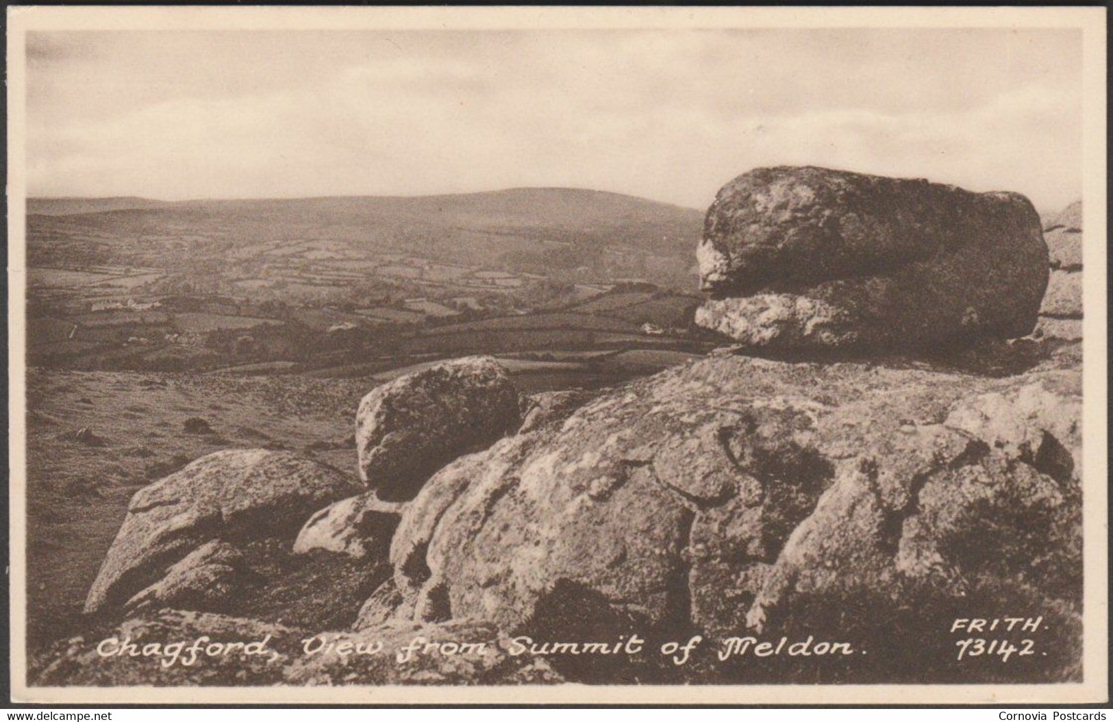 View From Summit Of Meldon, Chagford, Devon, C.1930 - Frith's Postcard - Dartmoor