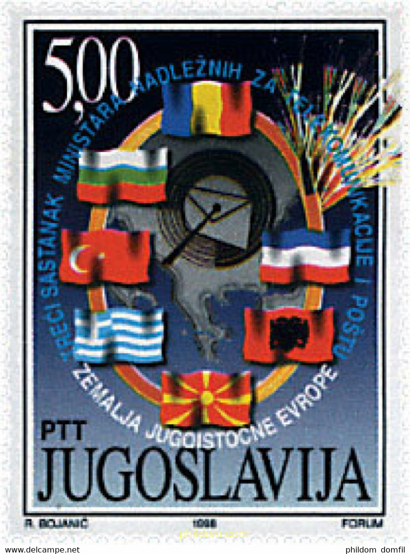 56970 MNH YUGOSLAVIA 1998 3 REUNION DE LOS MINISTROS DE CORREOS - Gebruikt