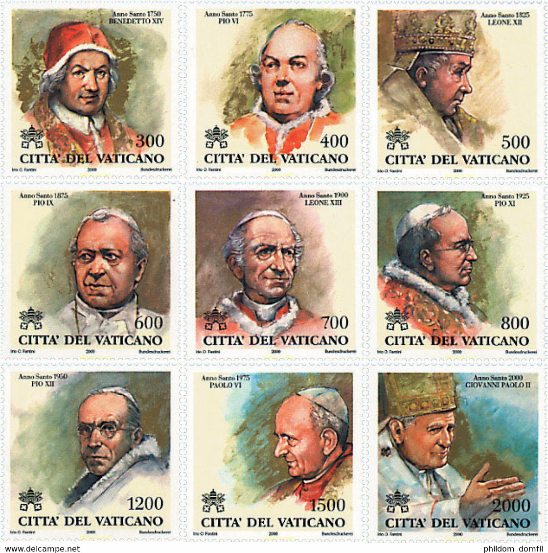 79736 MNH VATICANO 2000 LOS PAPAS Y LOS AÑOS SANTOS - Oblitérés