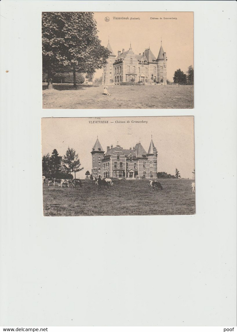 Vlesenbeke / Vlesenbeek : Château De Groenenberg ---- 2 Cp - Sint-Pieters-Leeuw
