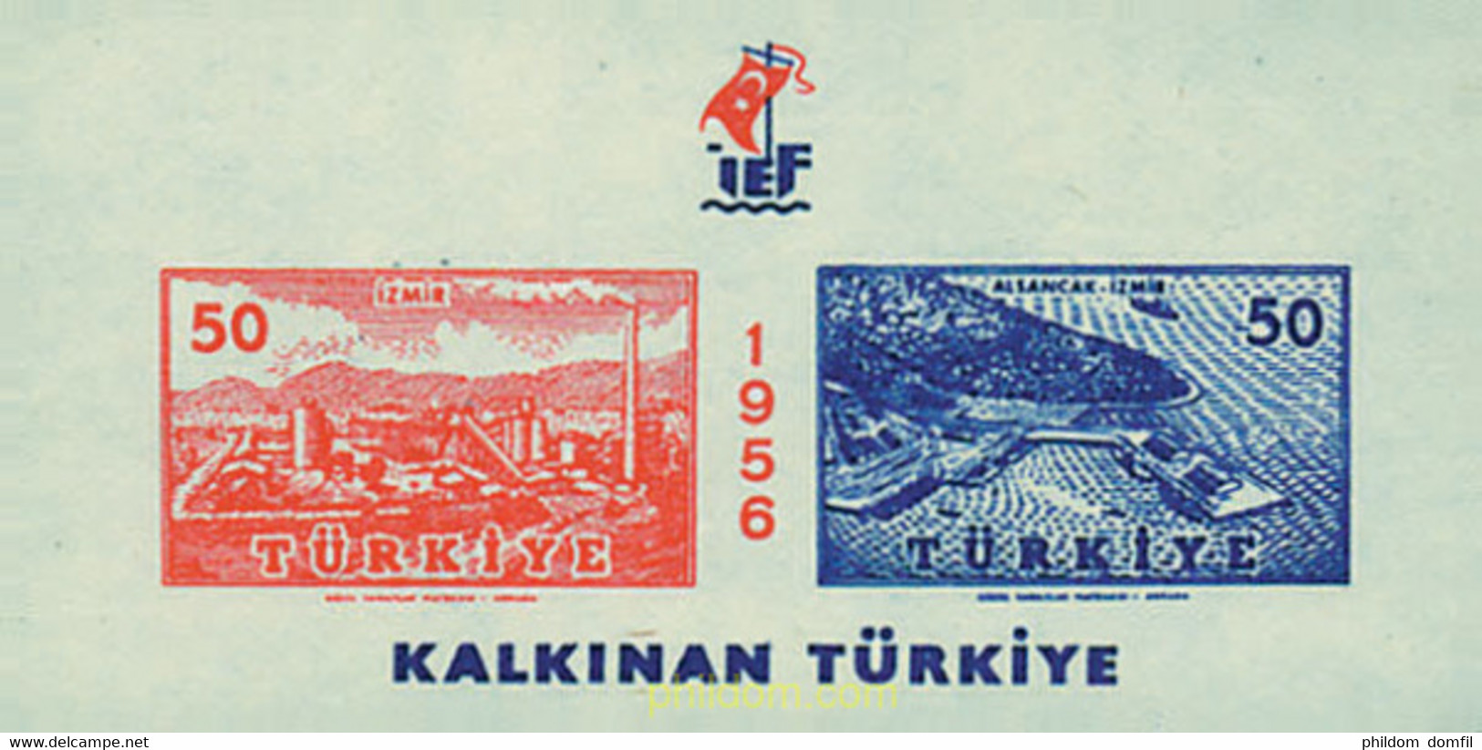 59341 MNH TURQUIA 1956 FERIA DE IZMIR - ...-1858 Préphilatélie