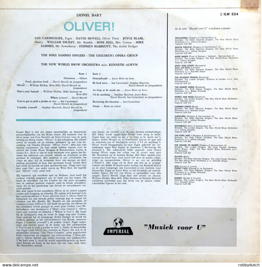 * LP *  LIONEL BART' S Musical: OLIVER With Young Steve Marriott (Small Faces) As The Artful Dodger. - Musicals