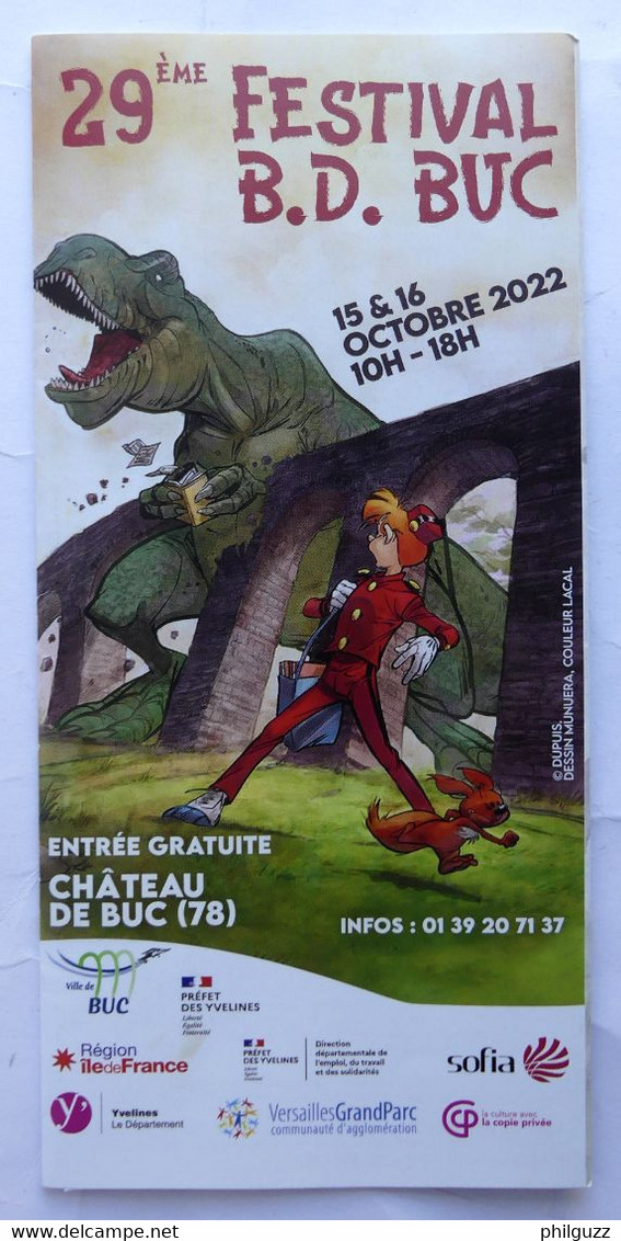 DEPLIANT Flyers Programme 29 ème FESTIVAL BD DE BUC 2022 SPIROU MUNUERA - Objets Publicitaires