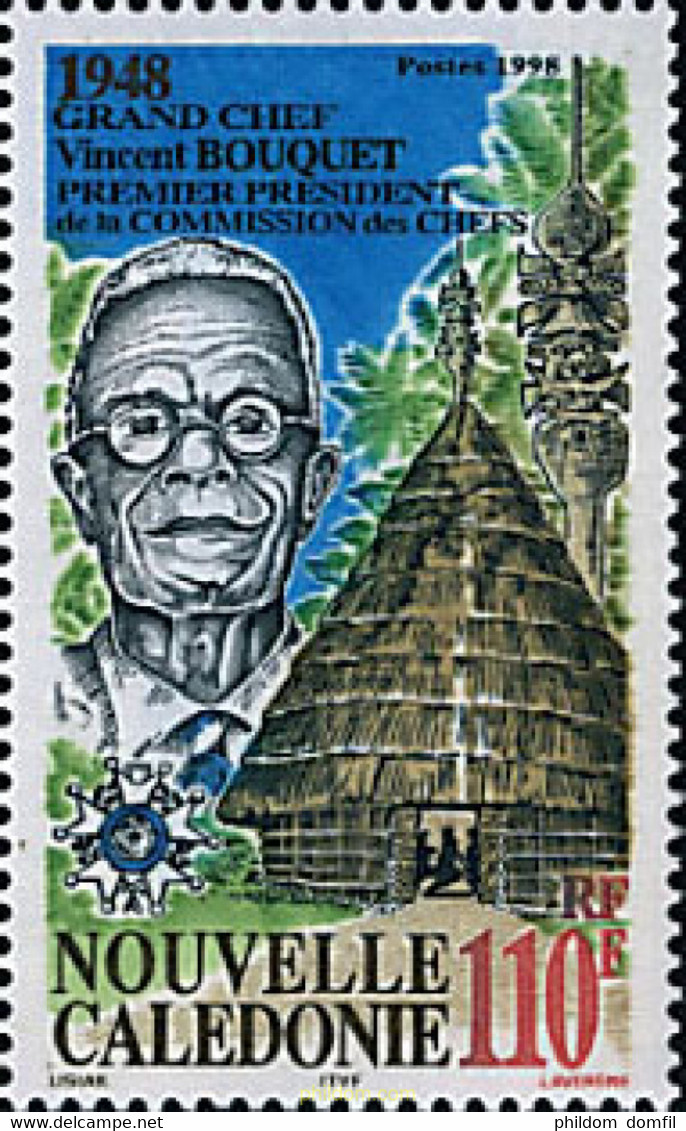 60234 MNH NUEVA CALEDONIA 1998 PRIMER PRESIDENTE DE LA COMISION DE JEFES - Used Stamps