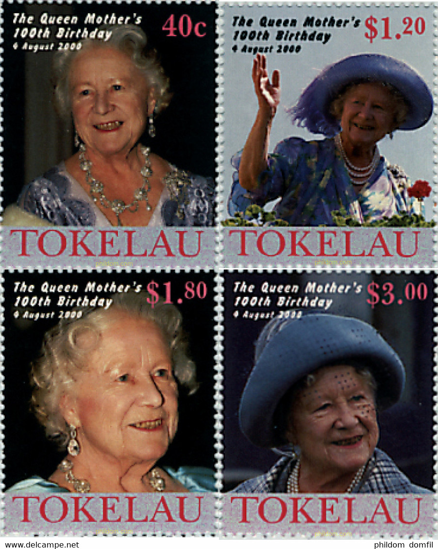 147677 MNH TOKELAU 2000 CENTENARIO DE LA REINA MADRE - Tokelau