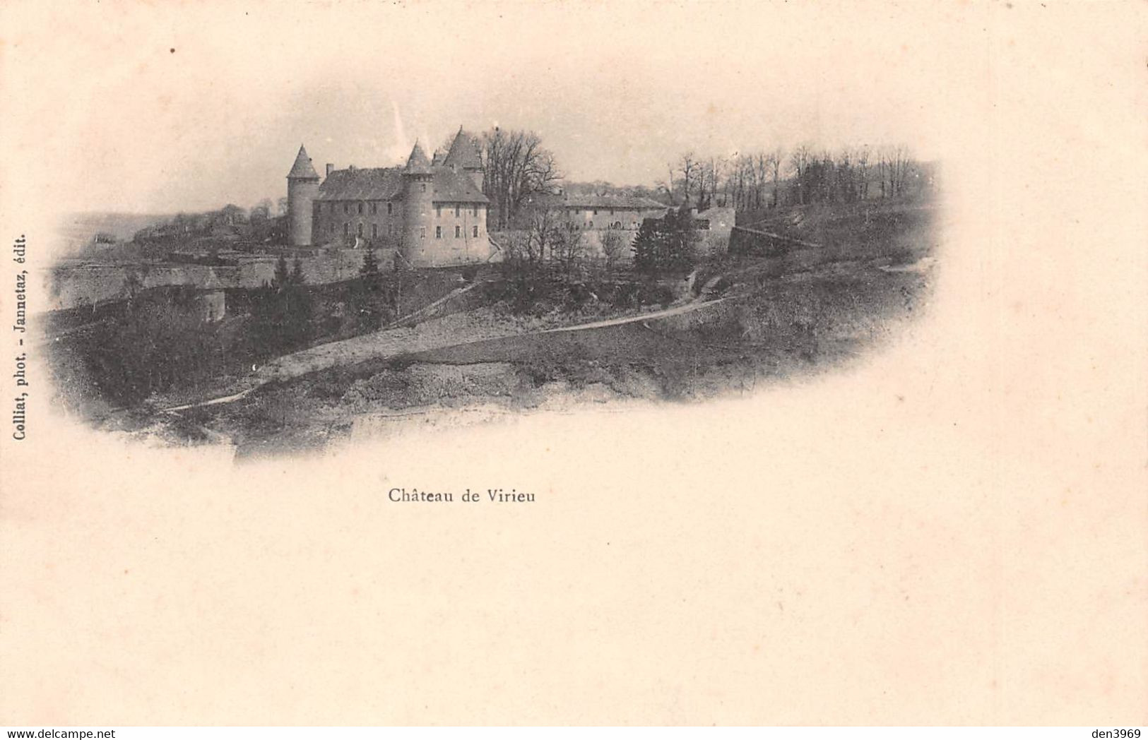 VIRIEU-sur-BOURBRE (Isère) - Château - Précurseur Carte-Nuage Voyagée 1904 - Virieu