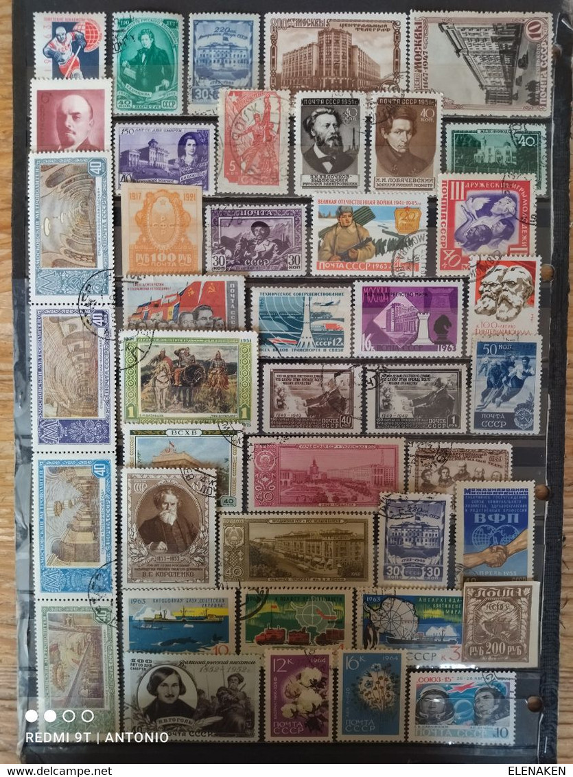 R734-LOTE SELLOS ANTIGUOS RUSIA,CLASICOS,UNION SOVIETICA,IMAGEN REAL.URRS OLD STAMPS LOT, CLASSIC, Untaxed, - Verzamelingen