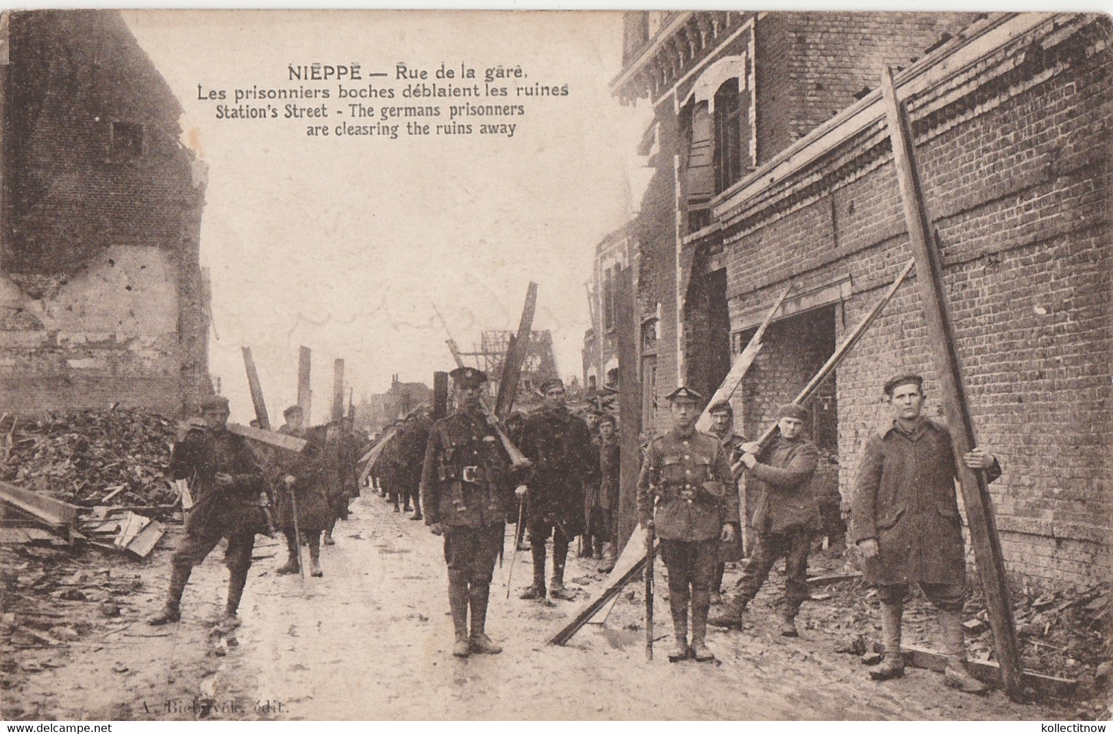 WW1 - FRANCE - NIEPPE - RUE DE LA GARE - GERMAN POW’s - Guerra 1914-18