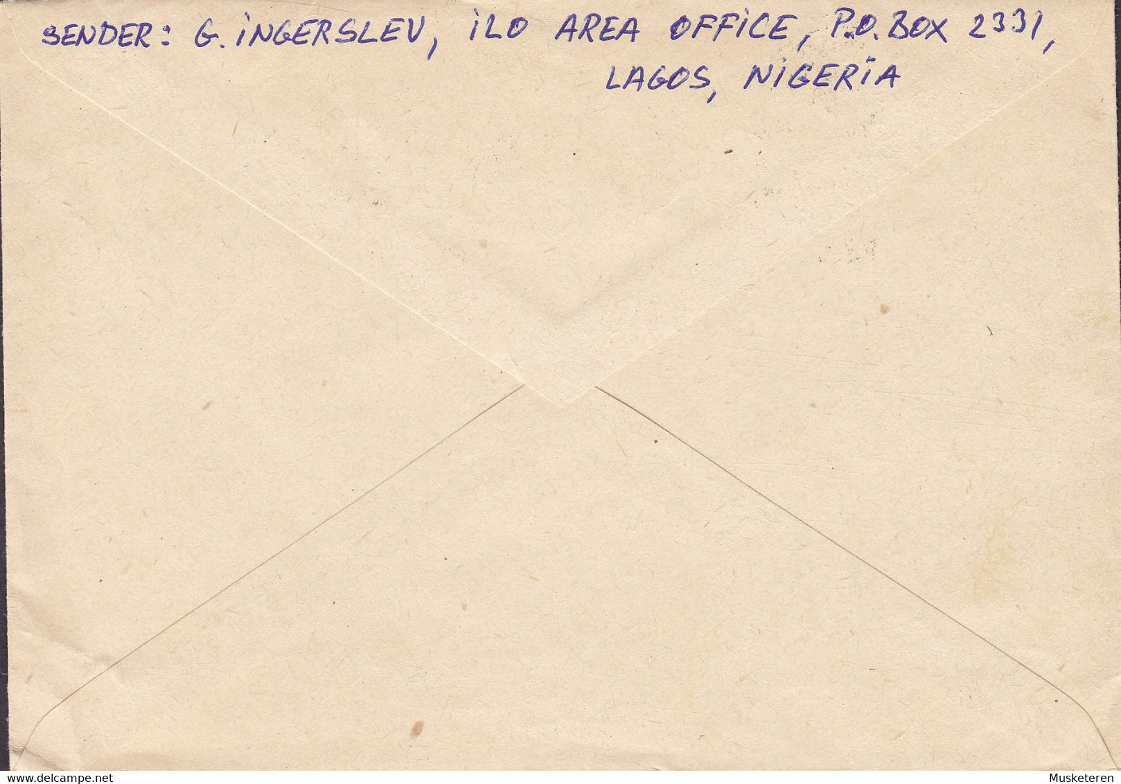 United Nations ILO Area Office LAGOS Nigeria, GÉNÉVE 1986 Cover Brief Lettre COPENHAGEN Denmark (2 Scans) - Briefe U. Dokumente