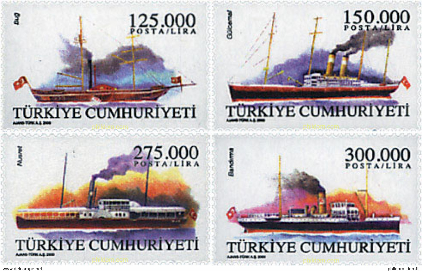 69260 MNH TURQUIA 2000 BARCOS - Collections, Lots & Series