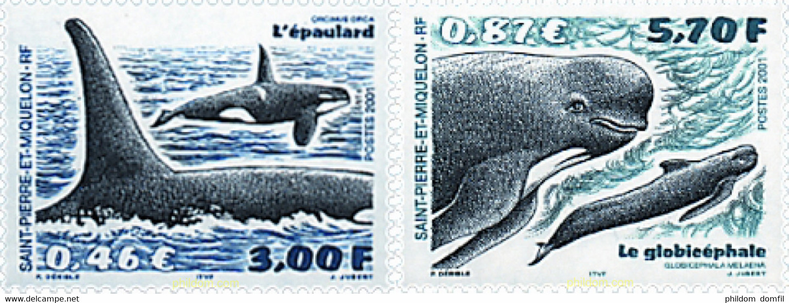 78343 MNH SAN PEDRO Y MIQUELON 2001 CETACEOS - Gebraucht