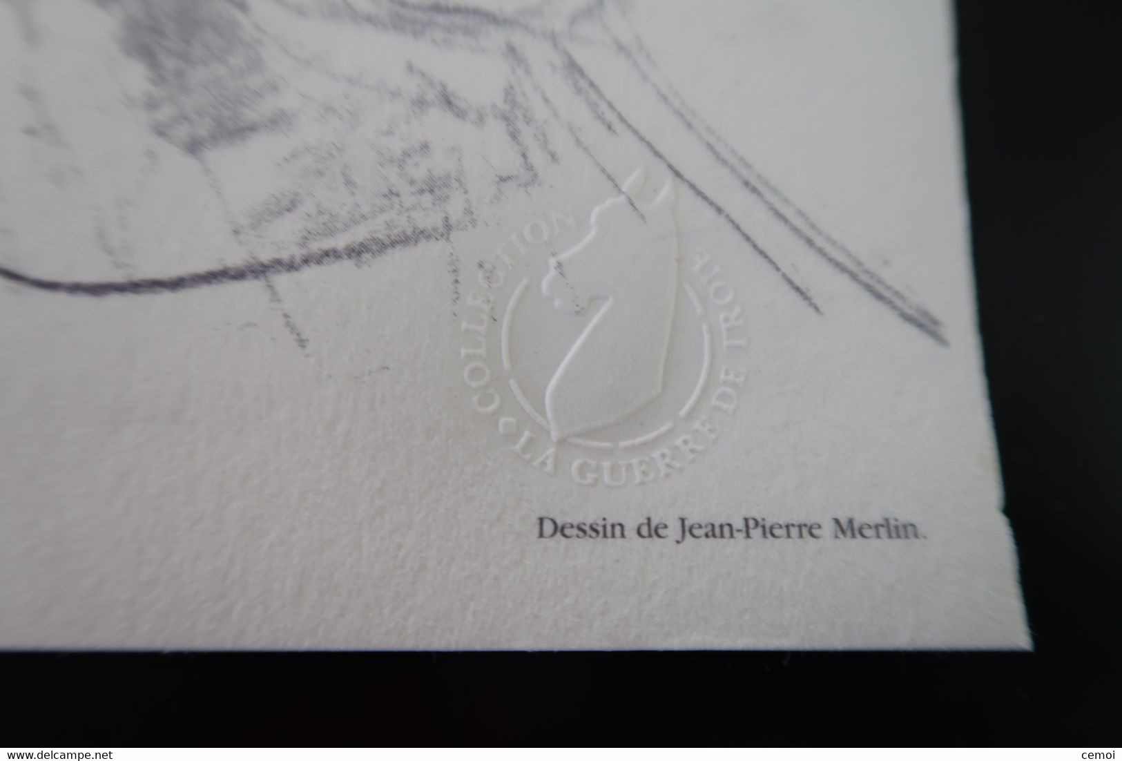 La guerre de Troie - Premier temps - Dessin de Jean-Pierre Merlin, texte de Servane Parisse, calligraphie de Patrick Ben